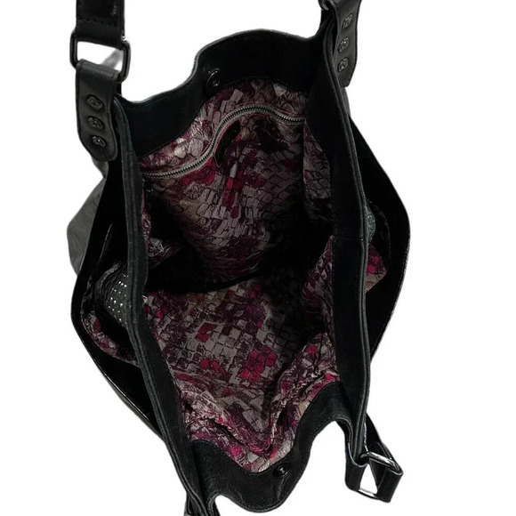 Elliott Lucca Black Leather Studded Large Tote - Picture 4 of 6